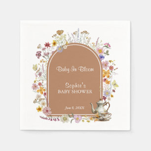 Tea Party Wildflower Baby in Bloom Baby shower Servet