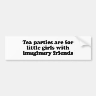 Tea party's zijn voor kleine meisjes met denkbeeld bumpersticker