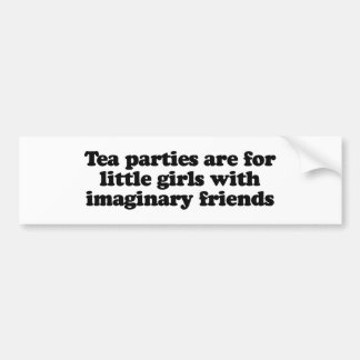 Tea party's zijn voor kleine meisjes met denkbeeld bumpersticker