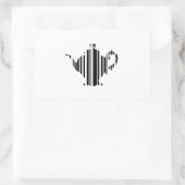 TEA POT BAR CODE Teapot Barcode Patroonontwerp Rechthoekige Sticker (Tas)