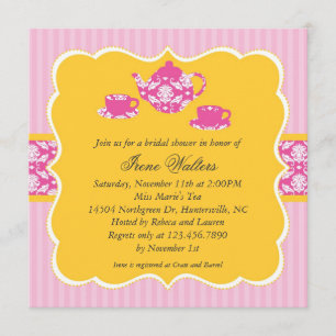 Tea Pot Bridal Shower Invitation Kaart