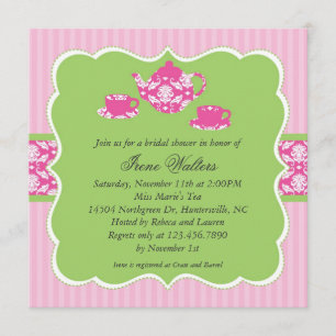 Tea Pot Bridal Shower Invitation Kaart