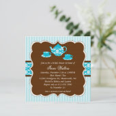 Tea Pot Bridal Shower Invitation Kaart (Staand voorkant)