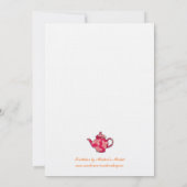 Tea Pot Bridal Shower Invitation Kaart (Achterkant)