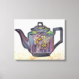 Tea pot canvas afdruk