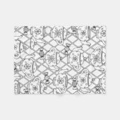 Tea Pot Doodle Fleece Deken (Voorkant (Horizontaal))