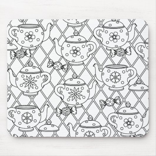 Tea Pot Doodle Muismat (Voorkant)