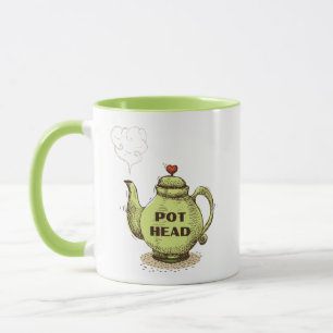 Tea Pot Head Funny Tea Mok