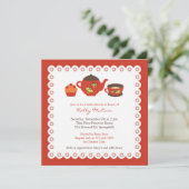 Tea Pot Party Fête des mariées plat Invitation (Debout devant)