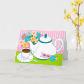 Tea Pot Tea Cup Flowers Penser à votre carte (Fleur jaune)