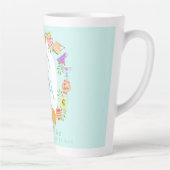  Tea Pots and Cups Monogram Pastel Blue  Mug Latte Mok (Rechts)