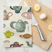 Tea potten in een theekdoek theedoek (Quarter Fold)