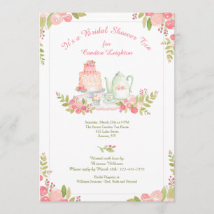 Tea Receptie Douche Uitnodiging