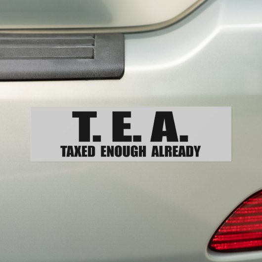 TEA - REEDS GENOEG BELASTING BUMPERSTICKER (Op auto)