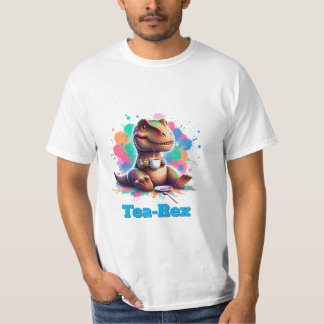 Tea‑Rex – Cartoon Dino met Thee | Grappig T-shirt