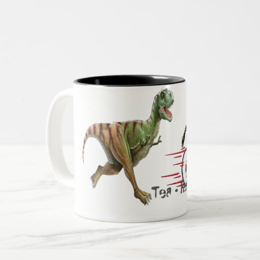 Tea Rex drôle t-rex design mug (Devant gauche)