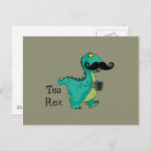 Tea- Rex Funny Dinosaur Cartoon Innuendo Briefkaart (Voorkant / Achterkant)