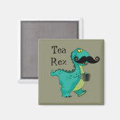 Tea Rex Funny Dinosaur Cartoon Innuendo Magneet (Voorkant / Achterkant)