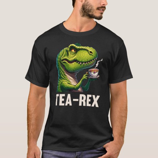 Tea Rex Funny T-Rex Dinosaur Tea Lover Gift Design T-shirt (Voorkant)