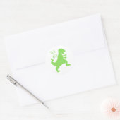 Tea rex - Kies achtergrondkleur Ronde Sticker (Envelop)