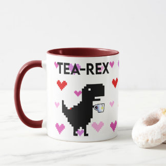 Tea-Rex mit Pixel Herzen Mok