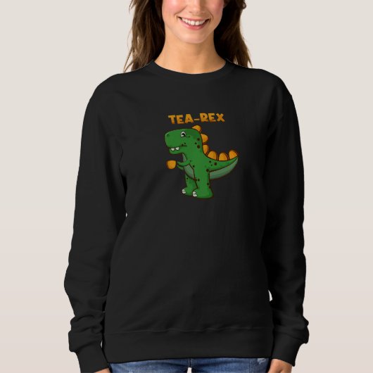 Tea Rex Rex Tyrannosaurus Rex Dinosaur Tea Drinker Trui (Voorkant)