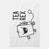Tea Rex Tea Bag Funny Pun Cartoon Theedoek (Verticaal)