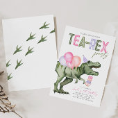 Tea-Rex verjaardagsfeestje uitnodiging
