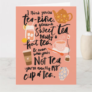 Tea-rific Tea Puns Valentijnsdag Wenskaart Kaart