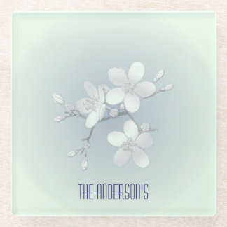 Tea Room Sign Elegant Hand Drawn Flowered Teacups Glazen Onderzetter