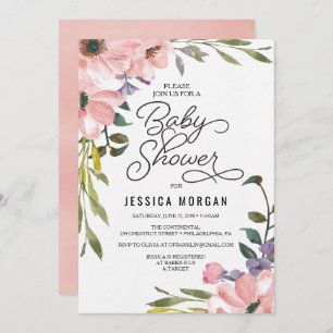 Tea Roos Baby shower Invitation Baby shower Kaart
