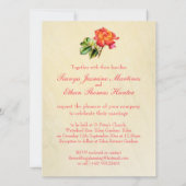 Tea rose orange rouge faire-part de mariage fine a (Dos)