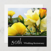 Tea Roses 50e anniversaire Mariage Invitation (Devant / Derrière)