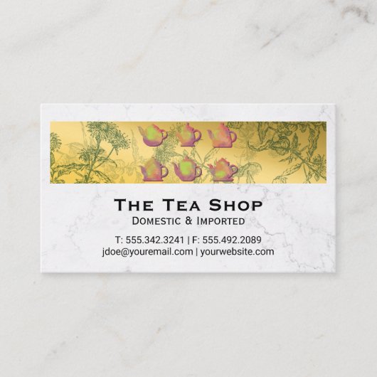 Tea Shop Herbal Plante Carte de visite (Devant)