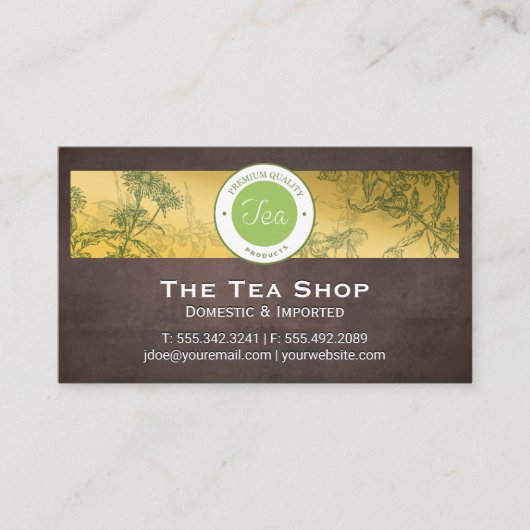 Tea Shop Herbal Plante Carte de visite (Devant)