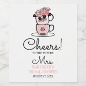 Tea Teacup Fleurs Fête des mariées étiquette de vi (Étiquettes simples)