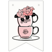 Tea Teacup & Flowers Baby shower Banner (Eerste vlag)