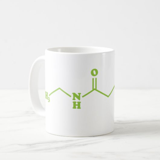 Tea Theanine Molecular Chemical Formula Koffiemok (Voorkant links)