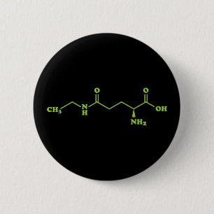 Tea Theanine Molecular Chemical Formula Ronde Button 5,7 Cm