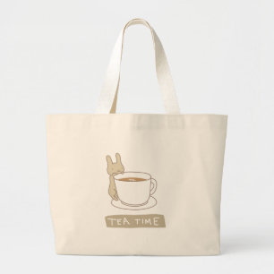 Tea-tijd Grote Tote Bag
