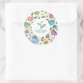 Tea-tijd Ronde Sticker (Tas)