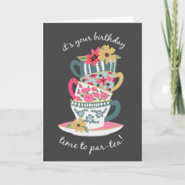 Tea Time Anniversaire Carte de voeux