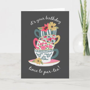 Tea Time Anniversaire Carte de voeux