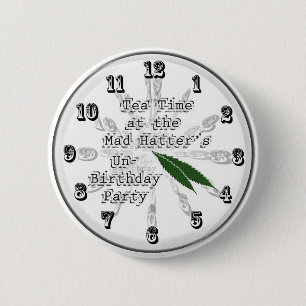 Tea Time at the Mad Hatter's Un-Birthday Party Ronde Button 5,7 Cm
