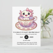 Tea Time Axolotl Birthday Kaart (Staand voorkant)