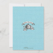 Tea Time Baby shower Invitation - Aqua Blue Kaart (Achterkant)