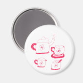 Tea Time Button Magnet Magneet (Voorkant / Achterkant)