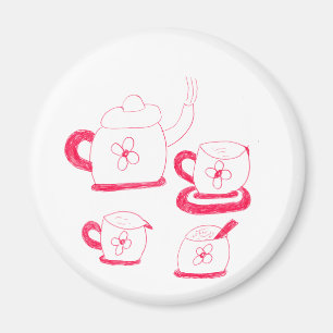 Tea Time Button Magnet Magneet