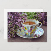 Tea time Carte postale de la salle de thé pour le (Devant / Derrière)