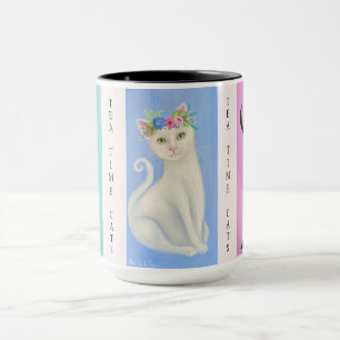 Tea Time Cats Whimsical Art Mok